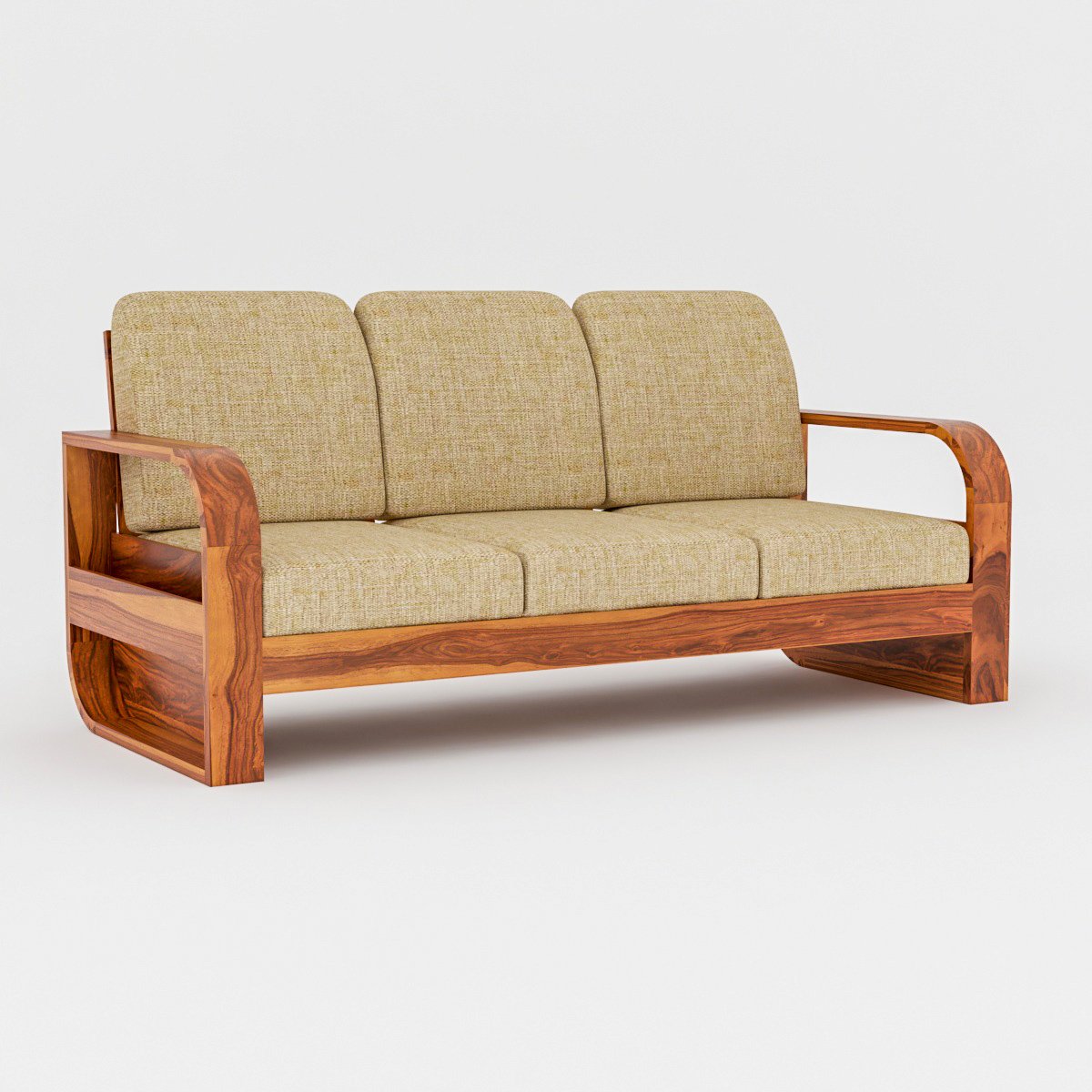 Solid Sheesham Wood 5 Seater Sofa Set - Image 2