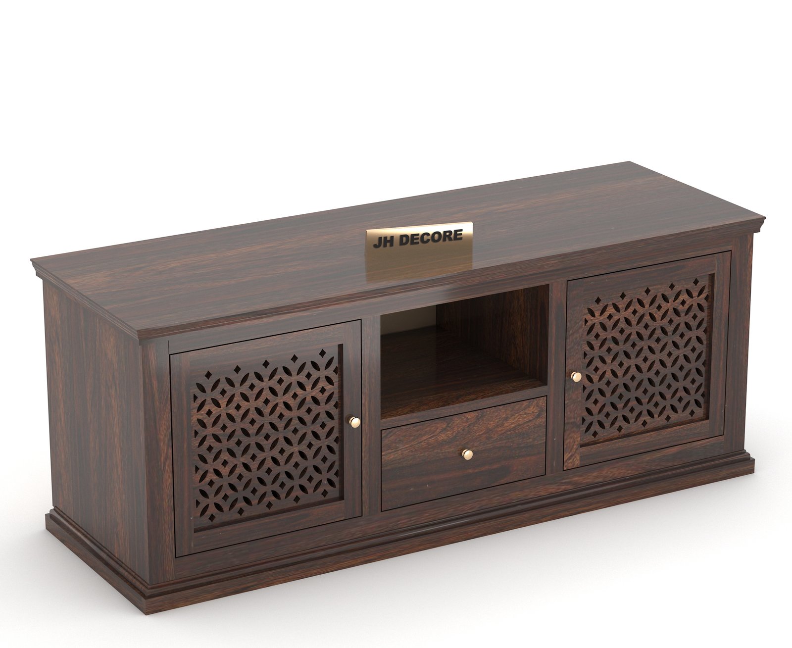 Sheesham Wood TV Cabinet for Living Room (Walnut Finish) - Image 4