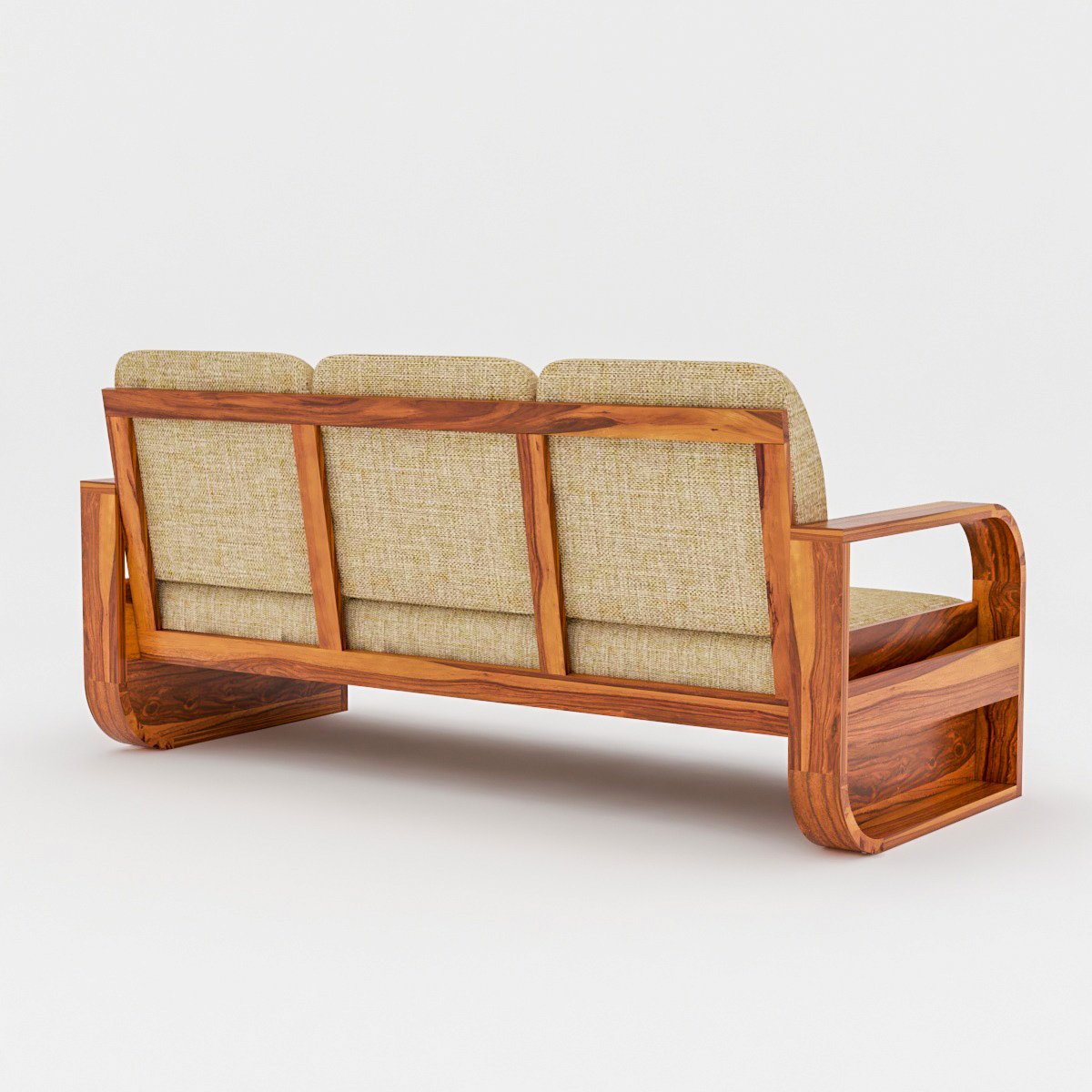 Solid Sheesham Wood 5 Seater Sofa Set - Image 3