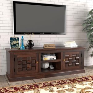 Sheesham Wood TV Cabinet for Living Room (Walnut Finish)