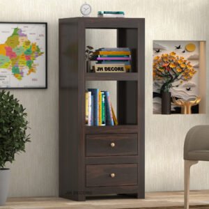 Wooden Bookshelf for Home with Drawer