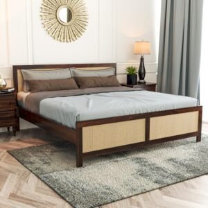 Wooden Queen Size Bed for Bedroom - Wooden Double Bed Without Storage