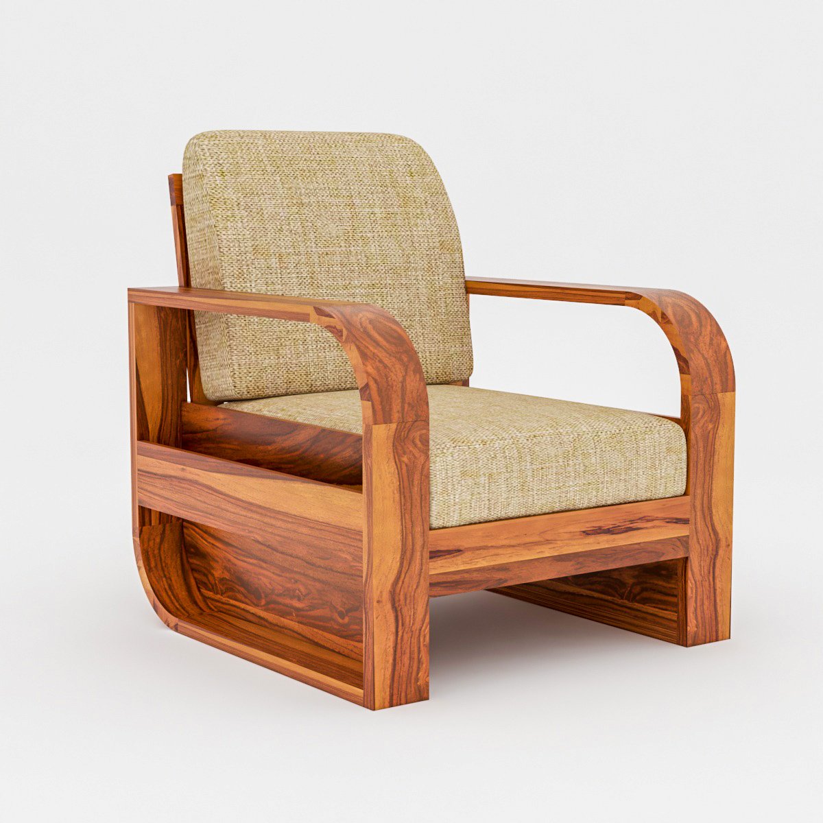 Solid Sheesham Wood 5 Seater Sofa Set - Image 5